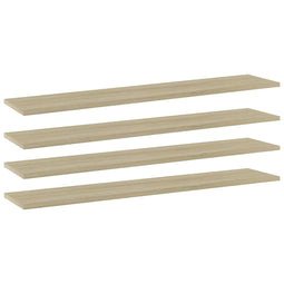 Wandschappen 4 st 100x20x1,5 cm spaanplaat sonoma eikenkleurig