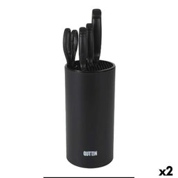Keukenmessenset met standaard Quttin Nero 5 Onderdelen (2 Stuks)