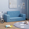 vidaXL Kinderslaapbank 2-zits zacht pluche blauw