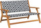 vidaXL - Ligbank - Zwart - en - Wit - 122x76x73,5 - cm - Massief - Acaciahout