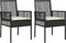 vidaXL - Zetels - voor - buiten - 2 - stuks - met - kussens - zwart - poly - rattan