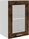 vidaXL - Wandkast - Lyon - 40x31x60 - cm - glas - en - bewerkt - hout - gerookt - eikenkleurig