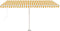 vidaXL - Luifel - handmatig - uittrekbaar - met - LED - 400x350 - cm - geel - en - wit