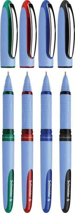Schneider rollerball - One Hybrid N - naaldpunt - 0,5mm - 4 stuks assorti kleuren - S-183594