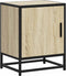 vidaXL - Nachtkastje - 40x31x50 - cm - bewerkt - hout - en - metaal - sonoma - eiken