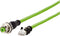 Metz Connect 142M4D25050 M12 Netwerkkabel, patchkabel CAT 5e S/UTP 5.00 m Groen PUR-mantel, Zuurbestendig, Ozonbestendi