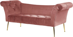 NANTILLY - Chaise longue - Roze - Symmetrisch - Fluweel