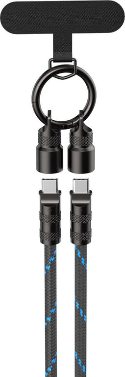 Havit CB6340 (Black and Blue) USB-kabel 1,2 m USB C Zwart, Blauw
