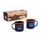 Gentlemen’s Hardware Retro Emaille Espresso Mokken Set van 2 Donkerblauw