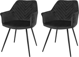 Riverdale eetkamerstoelen Lynn - Met armleuning - Zwart - 81cm hoog