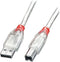 Lindy 41755 USB-kabel USB 2.0 5 m USB A USB B Transparant