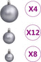 vidaXL - 111-delige - Kerstballenset - polystyreen - wit - en - grijs