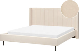 VILETTE - Tweepersoonsbed - Beige - 180 x 200 cm - Bouclé
