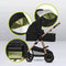 Lionelo Amber 3in1 - Kinderwagen Reiswieg Buggy Autostoel - ADAC getest - Geveerde Pompwielen - Zacht Babymatras - Compact Opvouwbaar - Kleur: Black Onyx