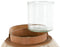 Kaarshouder Home ESPRIT Wit Natuurlijk Hout Kristal 37 x 37 x 56 cm