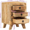 vidaXL - Nachtkastje - 2 - st - 37x32x50 - cm - massief - hout - ruw - mangohout