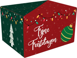Klika - Kerstpakketdoos | Wonderful time | golfkarton | 550x390x300mm | Kerstmis | e | rood/groen | 10 stuks
