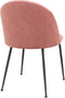 House Nordic Geneve Eetkamerstoel Velvet - Roze Zwart - Set van 2