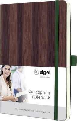 Sigel notitieboek A5 - Conceptum - houtstructuur - punt-gelijnd - softcover - SI-CO674