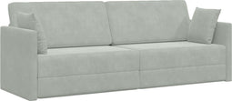 vidaXL - Vloersofa - Bed - 2-in-1 - Lichtgrijs - 213x144x60 - cm - Fluwelen
