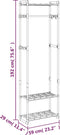 vidaXL - Kledingrek - 3-laags - 59x29x192 - cm - aluminium - zilverkleurig