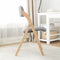 SoBuy FST92-N - Houten Klapstoel - Gestoffeerd Zitkussen - Grijs/Natuur 47.5x77x59 cm