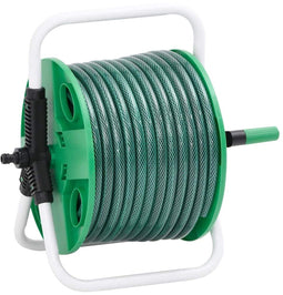 vidaXL - Slanghaspel - met - slangkoppelset - 0,75" - 20 - m - vrijstaand - PVC - groen