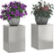 vidaXL - Buitenplantenstands - Pilaren - 2 - stuks - 24x24x35 - cm - RVS