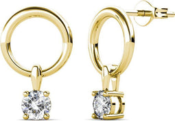 Yolora YOL20097 - Dames Oorbellen - Kalpa Camaka Kristallen - 18K Geel Verguld