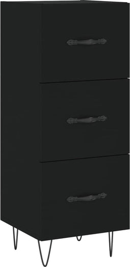 vidaXL - Dressoir - 34,5x34x90 - cm - bewerkt - hout - zwart