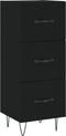 vidaXL - Dressoir - 34,5x34x90 - cm - bewerkt - hout - zwart