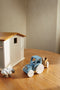 Liewood Clement Tractor met aanhangwagen houten speelgoed - Blue Fog