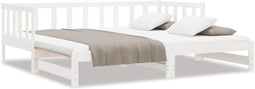 vidaXL - Slaapbank - met - onderschuifbed - 90x190 - cm - massief - grenenhout - wit