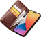 Qialino - Geschikt voor iPhone 14 Pro Max - Leren bookcase hoes - Bruin