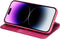 Qialino - Geschikt voor iPhone 14 Pro Max - Leren bookcase hoes - Croco Roze