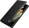Qialino - Geschikt voor Samsung Galaxy S23 Ultra - Leren bookcase hoes - Zwart
