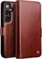 Qialino - Geschikt voor Samsung Galaxy S24 - Leren bookcase hoes - Bruin