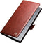 Qialino - Geschikt voor Samsung Galaxy S24 Ultra - Leren bookcase hoes - Bruin