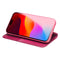Qialino - iPhone 15 Plus - Leren bookcase hoes - Croco Roze