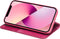 Qialino - lederen luxe bookcase hoes - Geschikt voor iPhone 13 - Croco Roze