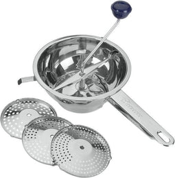 Metaltex - Passeerzeef / roerzeef / draaizeef / passe-vite - 20cm - incl. 3 roosters - roestvrijstaal