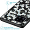 iMoshion Hoesje Geschikt voor Samsung Galaxy A42 Hoesje Siliconen - iMoshion Design hoesje - Wit / Zwart / White Flowers