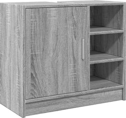 vidaXL - Wastafelkast - 63x29x55 - cm - bewerkt - hout - grijs - sonoma - eikenkleurig