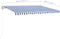 vidaXL - Luifel - vrijstaand - handmatig - uittrekbaar - 400x300 - cm - blauw - en - wit