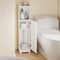 SoBuy FRG177-II-W - Toiletkast - 2-in-1 ontwerp met toiletrolhouder - Wit 20x18x95cm