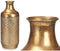 Vaas Gouden Metaal 16 x 42 x 16 cm (4 Stuks) Met reliëf