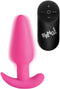 XR Brands Vibrating Silicone Butt Plug with Remote Control pink