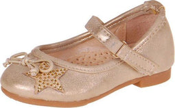 Ballerina - Leer - Gouden glans - Donkerbeige (34)