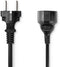 Nedis CEGP10200BK20 - Stroomverlengkabel 200cm - Geaarde plug - Zwart