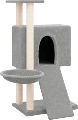 vidaXL - Kattenmeubel - met - sisal - krabpalen - 96 - cm - lichtgrijs